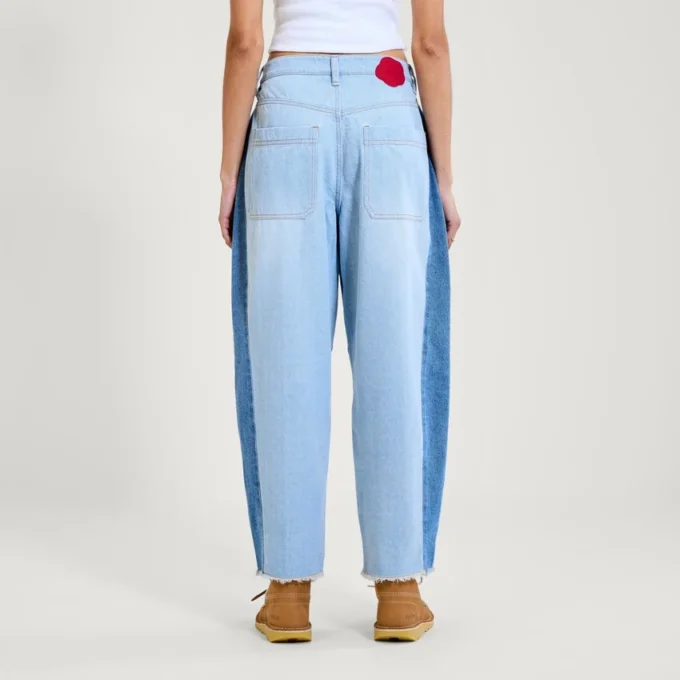 Kickers Classic Wide Leg Barrel Jean blå för vuxna kvinnor Kickers Classic Wide Leg Barrel Jean blå för vuxna kvinnor