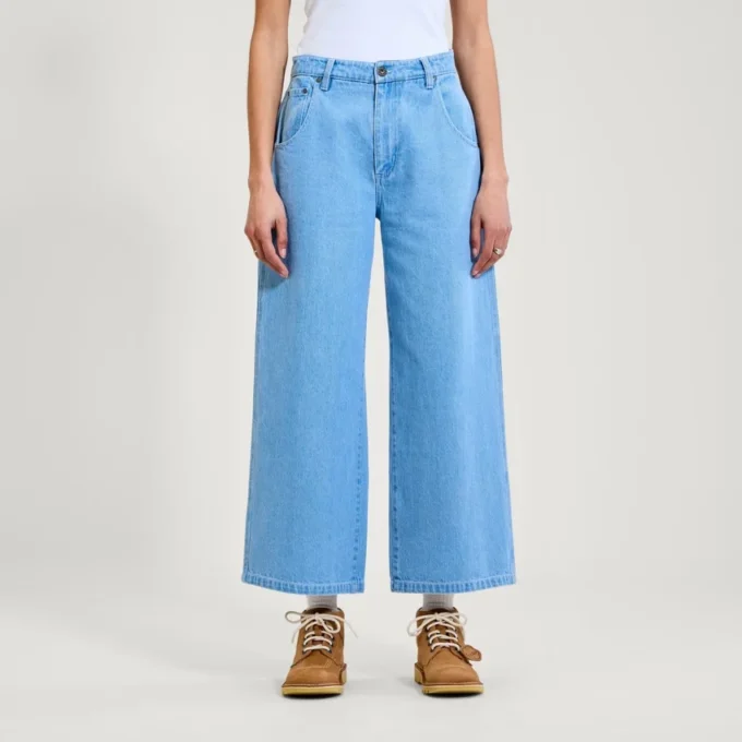 Kickers Classic Wide Leg Jean blå för vuxna kvinnor Kickers Classic Wide Leg Jean blå för vuxna kvinnor