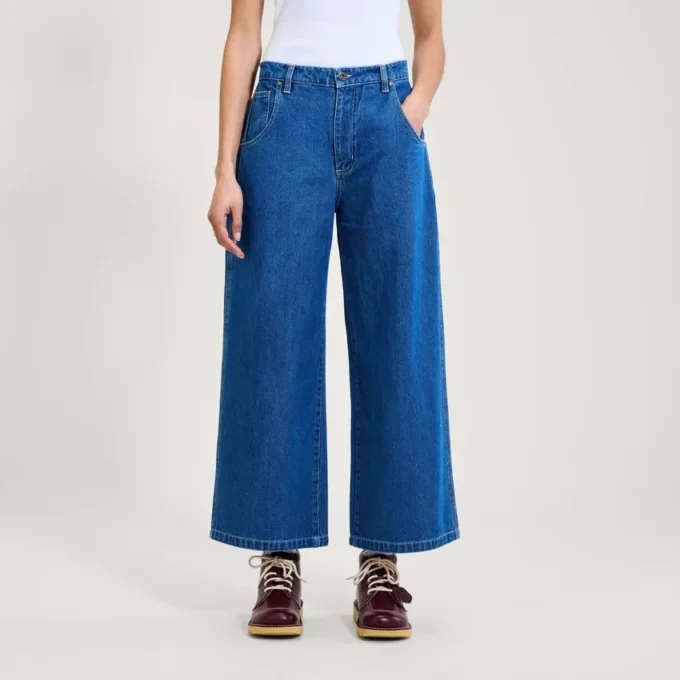 Kickers Classic Wide Leg Jean blå för vuxna kvinnor Kickers Classic Wide Leg Jean blå för vuxna kvinnor
