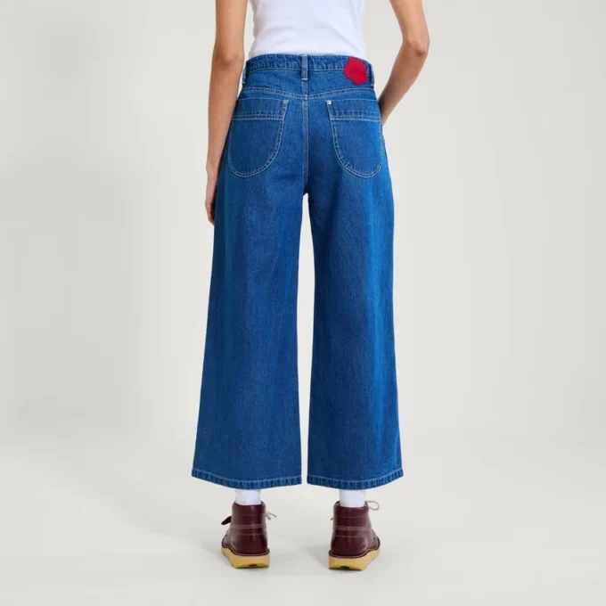 Kickers Classic Wide Leg Jean blå för vuxna kvinnor Kickers Classic Wide Leg Jean blå för vuxna kvinnor