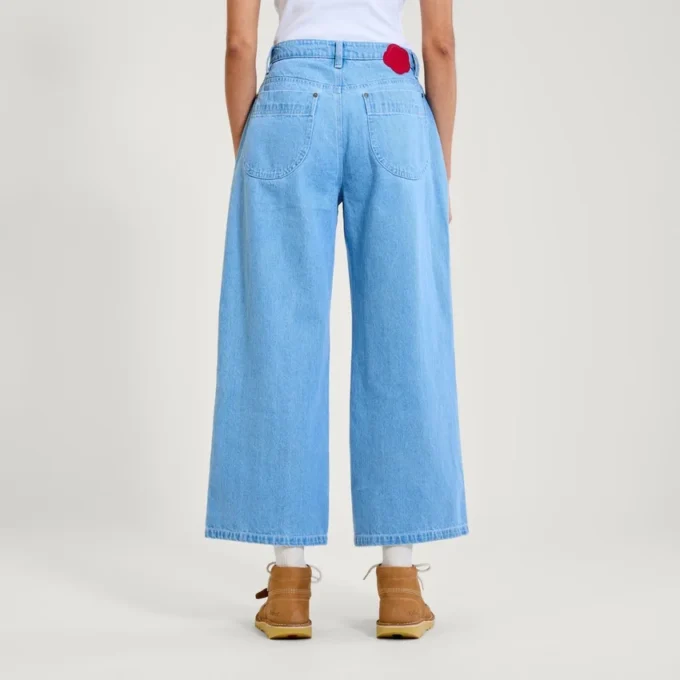Kickers Classic Wide Leg Jean blå för vuxna kvinnor Kickers Classic Wide Leg Jean blå för vuxna kvinnor