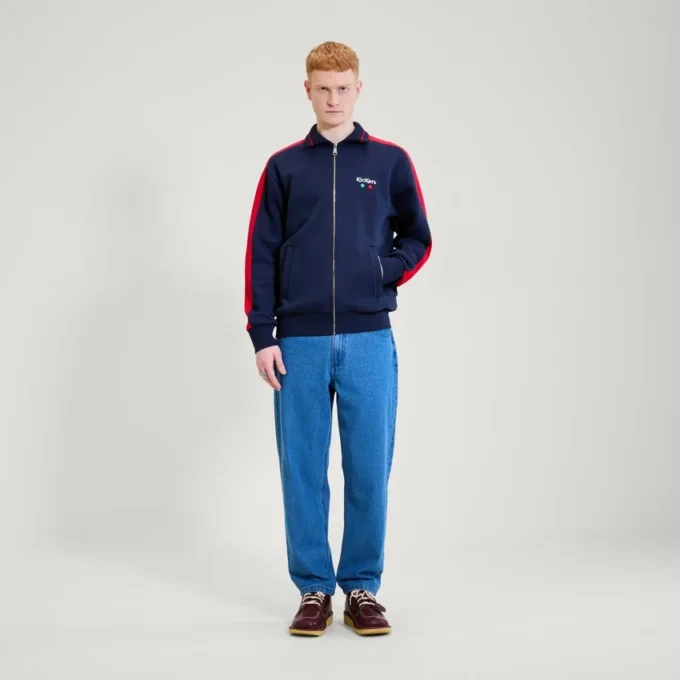 Kickers Classic Zip Through Knit Navy för vuxna män