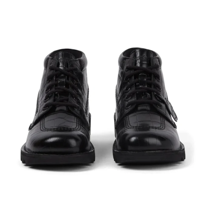 Kickers Kick Hi Croc läderkängor för vuxna, unisex, svarta