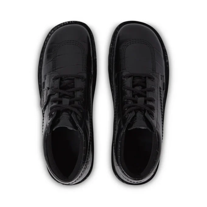 Kickers Kick Hi Croc läderkängor för vuxna, unisex, svarta