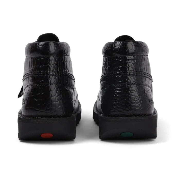 Kickers Kick Hi Croc läderkängor för vuxna, unisex, svarta