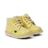 Kickers Kick Hi Fruit i lackläder, gul, unisex för spädbarn Kickers Kick Hi Fruit i lackläder, gul, unisex för spädbarn