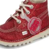 Kickers Kick Hi Glitter Boots för spädbarn, unisex, röd Kickers Kick Hi Glitter Boots för spädbarn, unisex, röd