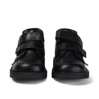 Kickers Kick Hi Scuff i läder, svart, för små pojkar