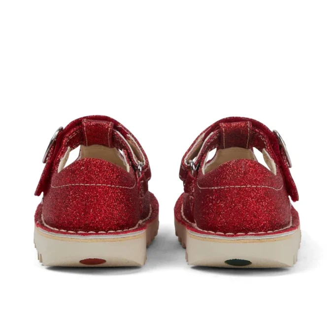 Kickers Kick T-Bar Glitter-skor för spädbarn, unisex, röda Kickers Kick T-Bar Glitter-skor för spädbarn, unisex, röda