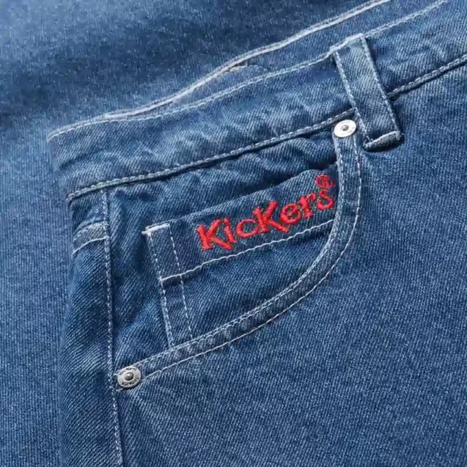 Kickers klassiska jeans med runda ben för vuxna kvinnor, blå