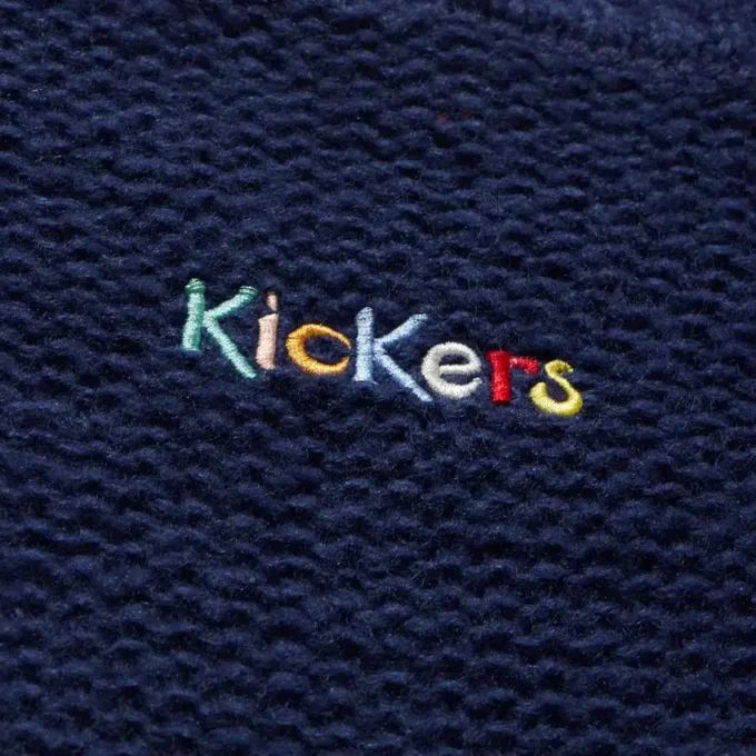 Kickers stickad tröja med båthals och vida ärmar för vuxna kvinnor, marinblå Kickers stickad tröja med båthals och vida ärmar för vuxna kvinnor, marinblå