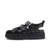 Knox Lo Buckle lädersandal för vuxna kvinnor, svart Knox Lo Buckle lädersandal för vuxna kvinnor, svart