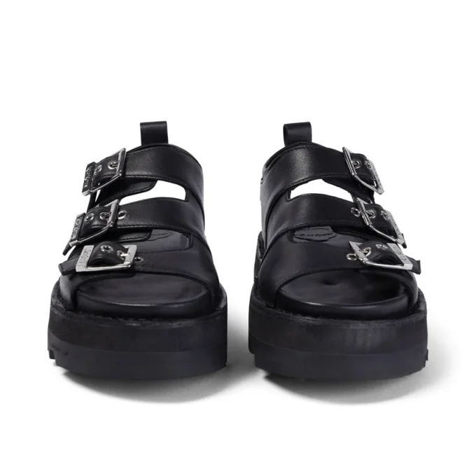 Knox Lo Buckle lädersandal för vuxna kvinnor, svart Knox Lo Buckle lädersandal för vuxna kvinnor, svart