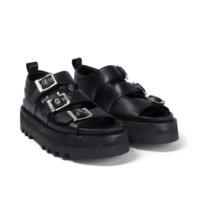 Knox Lo Buckle lädersandal för vuxna kvinnor, svart Knox Lo Buckle lädersandal för vuxna kvinnor, svart