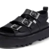Knox Lo Buckle lädersandal för vuxna kvinnor, svart Knox Lo Buckle lädersandal för vuxna kvinnor, svart