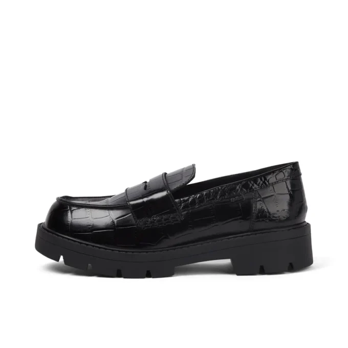 Kori Loafer Croc i svart läder för vuxna kvinnor Kori Loafer Croc i svart läder för vuxna kvinnor