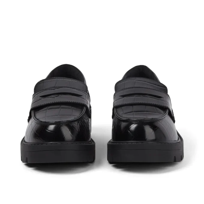 Kori Loafer Croc i svart läder för vuxna kvinnor Kori Loafer Croc i svart läder för vuxna kvinnor