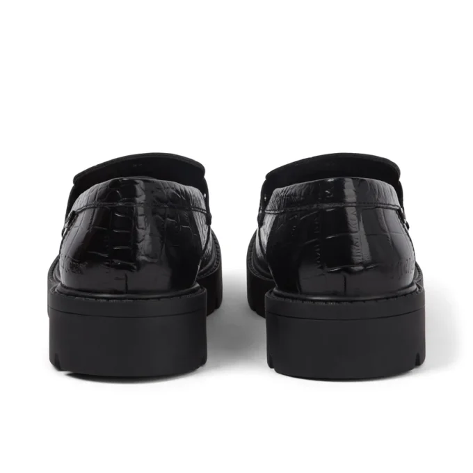 Kori Loafer Croc i svart läder för vuxna kvinnor Kori Loafer Croc i svart läder för vuxna kvinnor