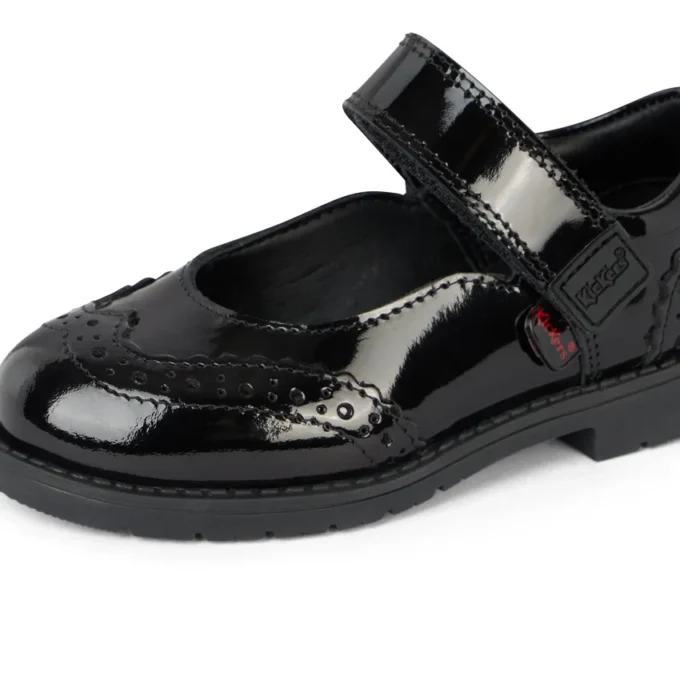 Lachly Mj Brogue lackläder svart för små flickor