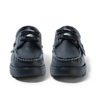Lennon-båtsko i läder för vuxna, unisex, svart