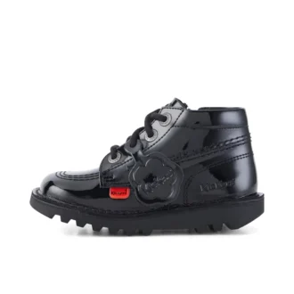Spädbarn Unisex Kick Hi Zip Lackläder Svart