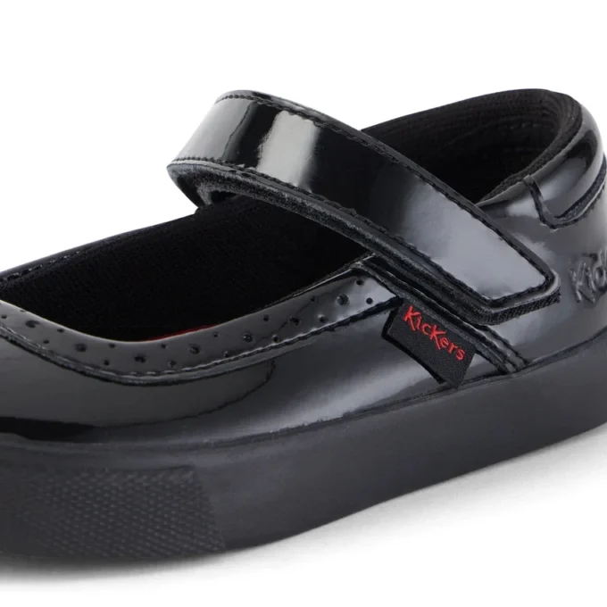 Tovni Brogue MJ lackläder svart för små flickor Tovni Brogue MJ lackläder svart för små flickor
