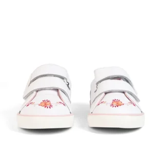 Tovni Twin Happy Trainers i läder, vit, för små flickor