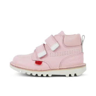 Unisex Kick Hi Roll-läderstövlar för spädbarn, ljusrosa