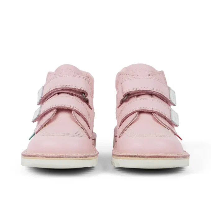 Unisex Kick Hi Roll-läderstövlar för spädbarn, ljusrosa