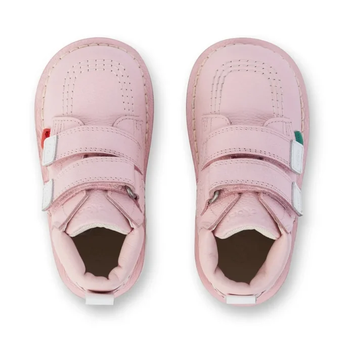 Unisex Kick Hi Roll-läderstövlar för spädbarn, ljusrosa