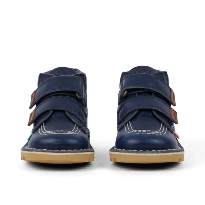 Unisex Kick Hi Roll-stövlar i läder, marinblå, för spädbarn