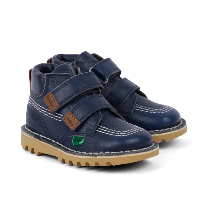 Unisex Kick Hi Roll-stövlar i läder, marinblå, för spädbarn
