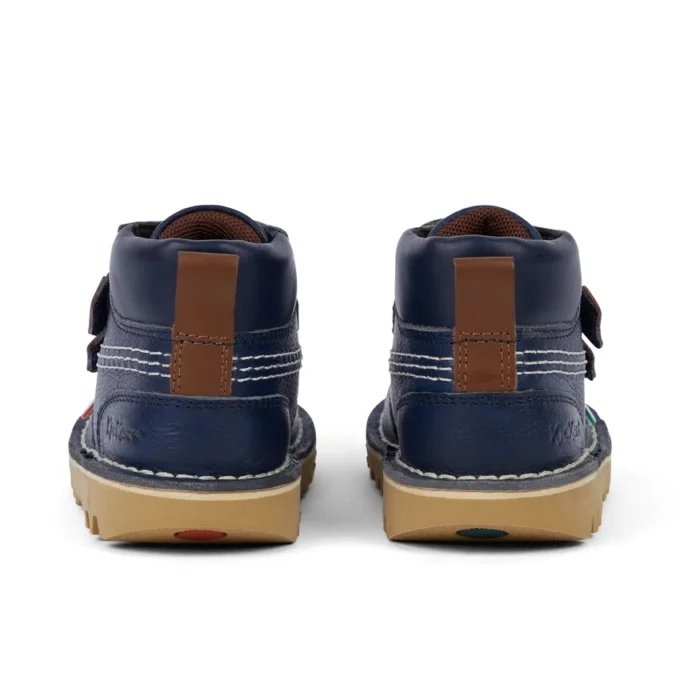 Unisex Kick Hi Roll-stövlar i läder, marinblå, för spädbarn