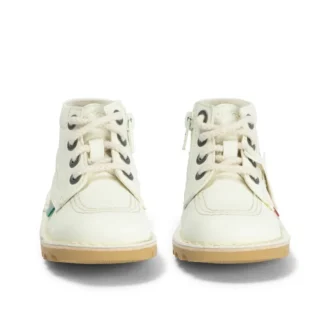 Unisex Kick Hi Zip för spädbarn, läderalternativ, vit