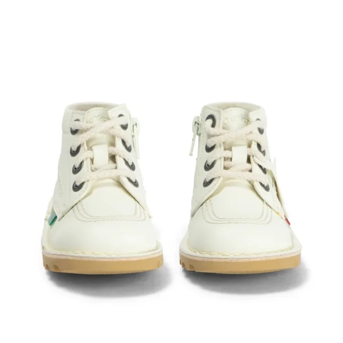 Unisex Kick Hi Zip för spädbarn, läderalternativ, vit