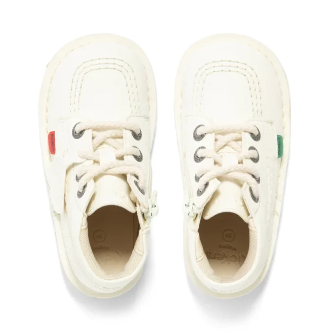 Unisex Kick Hi Zip för spädbarn, läderalternativ, vit
