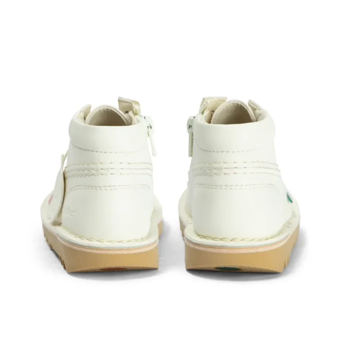 Unisex Kick Hi Zip för spädbarn, läderalternativ, vit