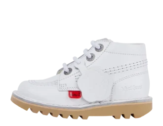 Unisex Kick Hi Zip läder för spädbarn, vit