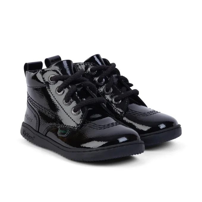 Unisex Playflex Hi Crinkle lackläder för spädbarn, svart