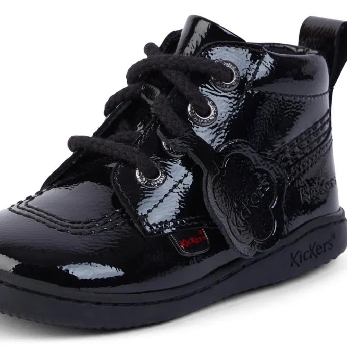 Unisex Playflex Hi Crinkle lackläder för spädbarn, svart