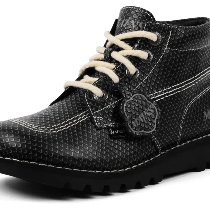 Vuxen Unisex Kick Hi Grain Leather Mains Grå