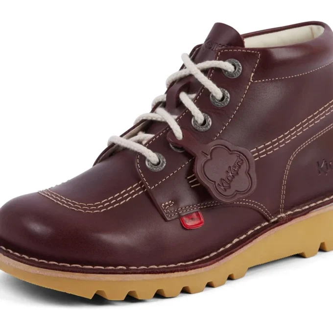 Vuxen Unisex Kick Hi Läder Mörkröd