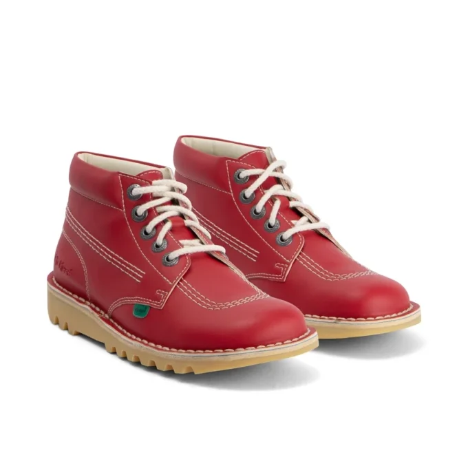 Vuxen Unisex Kick Hi Läderalternativ Röd