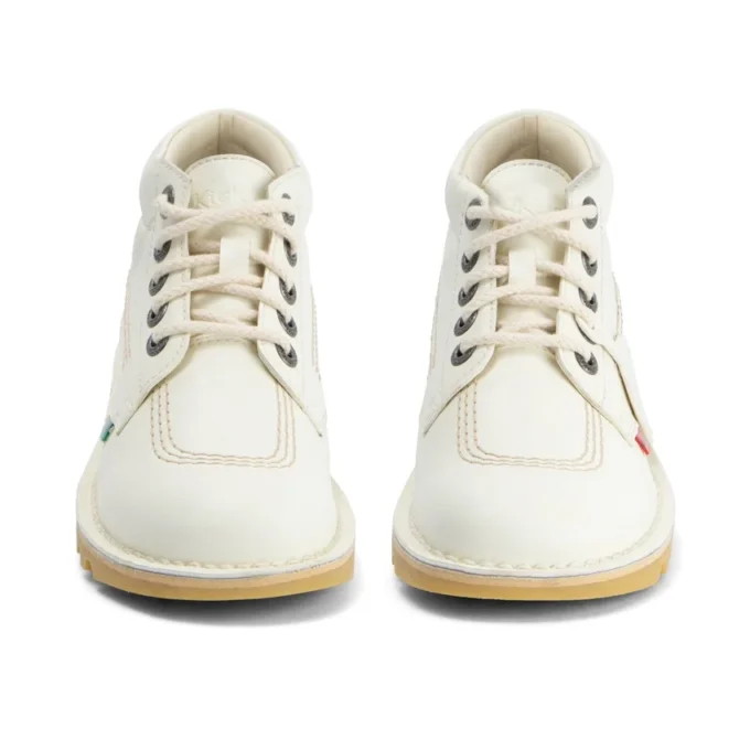 Vuxen Unisex Kick Hi Läderalternativ Vit
