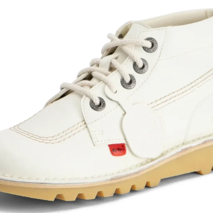 Vuxen Unisex Kick Hi Läderalternativ Vit