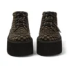 Vuxen Unisex Kick Hi Platform Läder Svart/Khaki