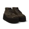 Vuxen Unisex Kick Hi Platform Läder Svart/Khaki