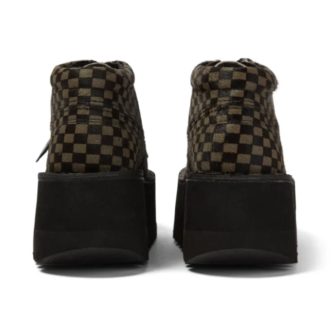 Vuxen Unisex Kick Hi Platform Läder Svart/Khaki