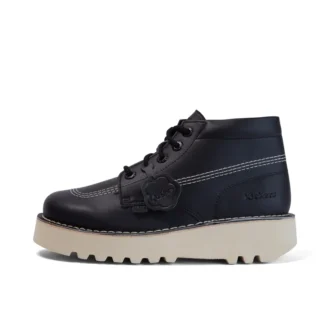Vuxen Unisex Kick Hi Stack Läderalternativ Svart