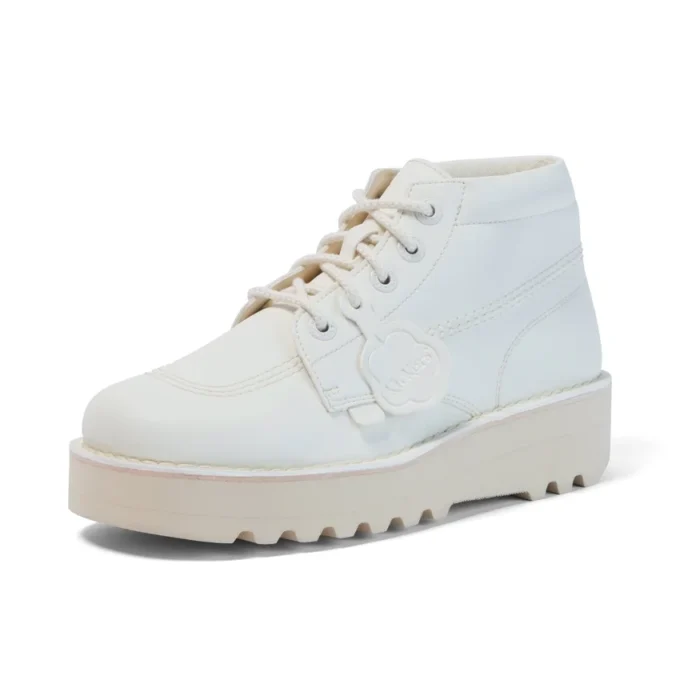 Vuxen Unisex Kick Hi Stack Läderalternativ Vit Vuxen Unisex Kick Hi Stack Läderalternativ Vit